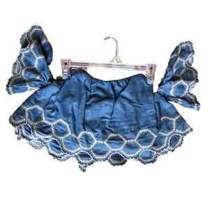 Guess NWT cropped top SZ 14P Ruffles scalloped hem Cottage core coquette girl